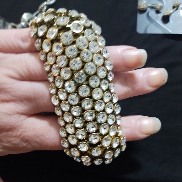Vintage silver tone and crystal jewelry lot - Picture 7 of 12